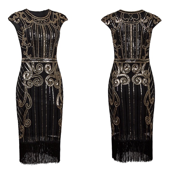 Dresses & Skirts - Sequin and Fringe Party Dress